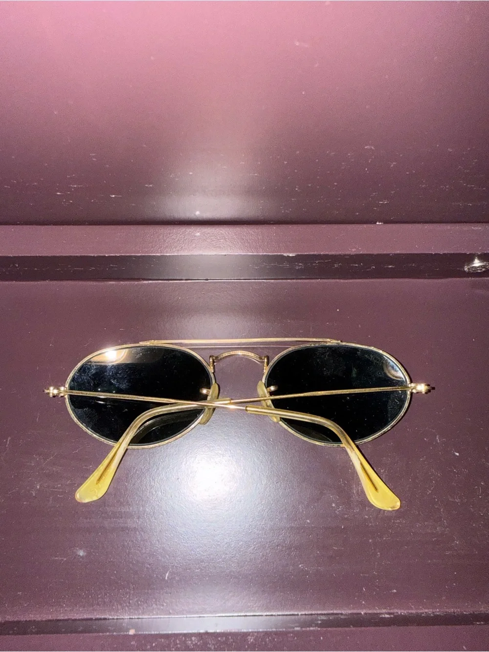 Ray-Ban Men’s Gold Frame Sunglasses with Black Lenses